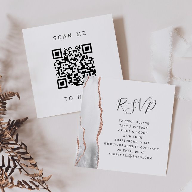 D'accompagnement Carte d'invitation de mariage élégante avec QR Cod (Créateur téléchargé)