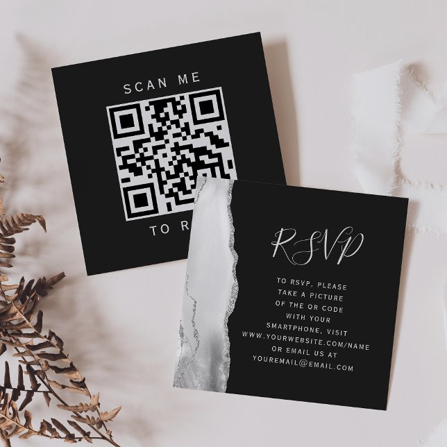 D'accompagnement Carte d'invitation de mariage élégante avec QR cod (Créateur téléchargé)