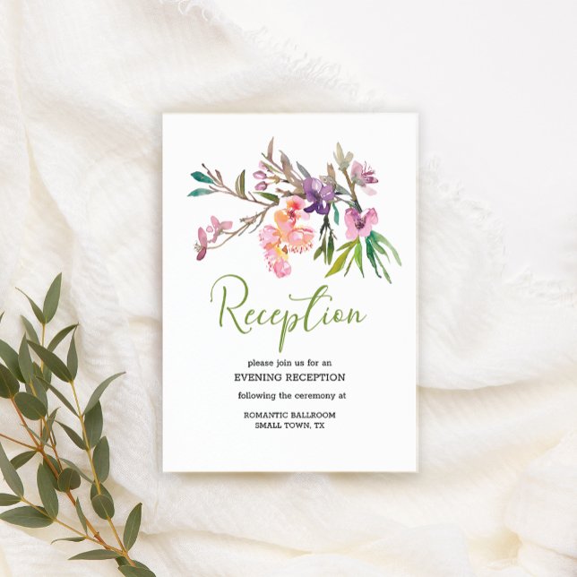 D'accompagnement Carte d'invitation de mariage florale à fleurs de  (Créateur téléchargé)
