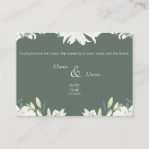 Carte d'invitation de mariage verte et blanche