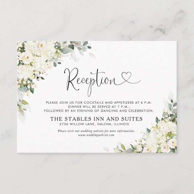 D'accompagnement Carte d'invitation de réception de mariage à fleur (Devant)
