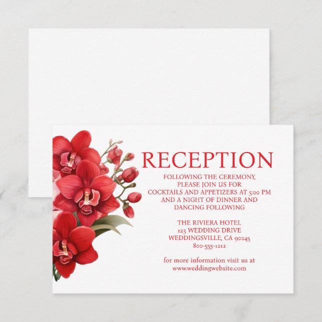 D'accompagnement Carte d'invitation de réception de mariage Red Orc (Devant / Derrière)