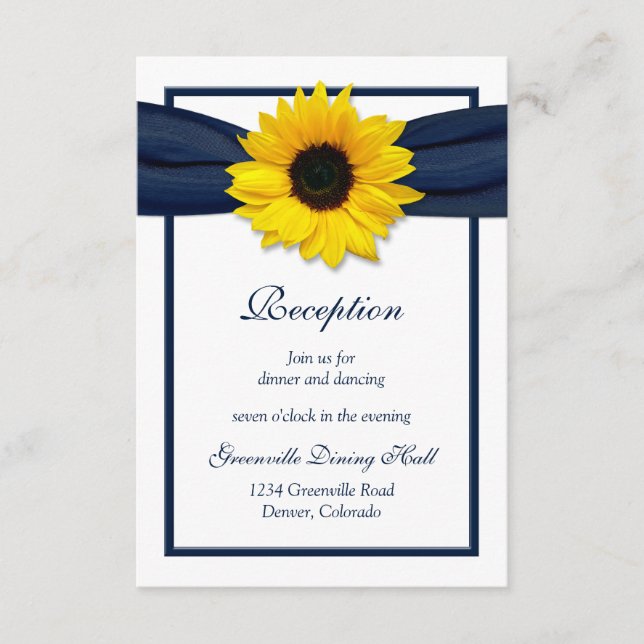 D'accompagnement Carte d'invitation de réception de mariage Ruban B (Devant)
