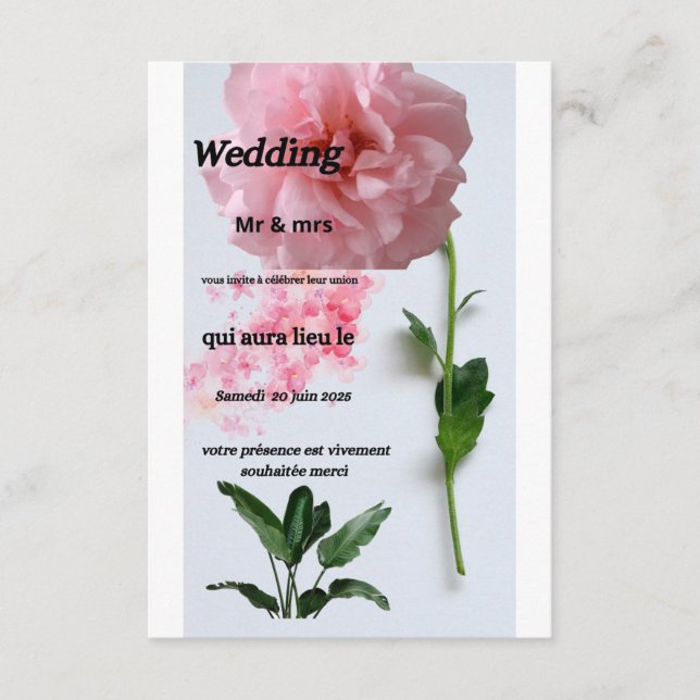 D'accompagnement Carte d'invitation mariage  (Devant)