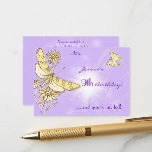D'accompagnement Carte d'invitation Papillon Peche Pourpre