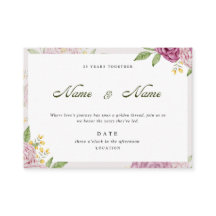 Carte d'invitation romantique à l'anniversaire flo