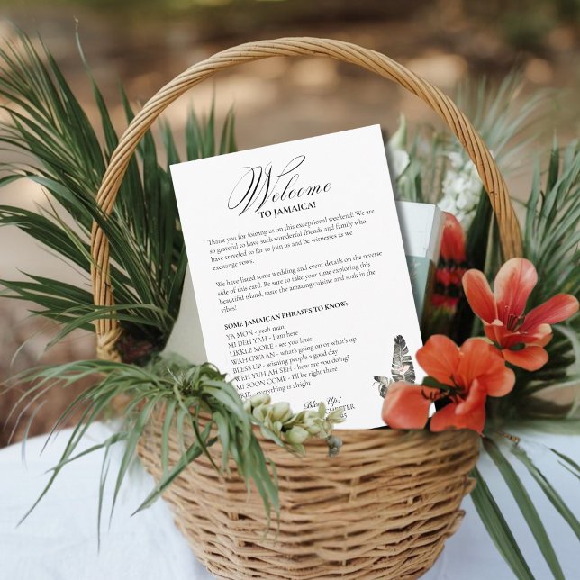 D'accompagnement Carte d'itinéraire de mariage Black Palm (Wedding Itinerary Card)