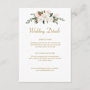 D'accompagnement carte d'mariage florale magnolia blanche et or