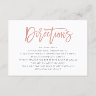 D'accompagnement Carte d'orientation moderne Rose or Mariage Fairyt