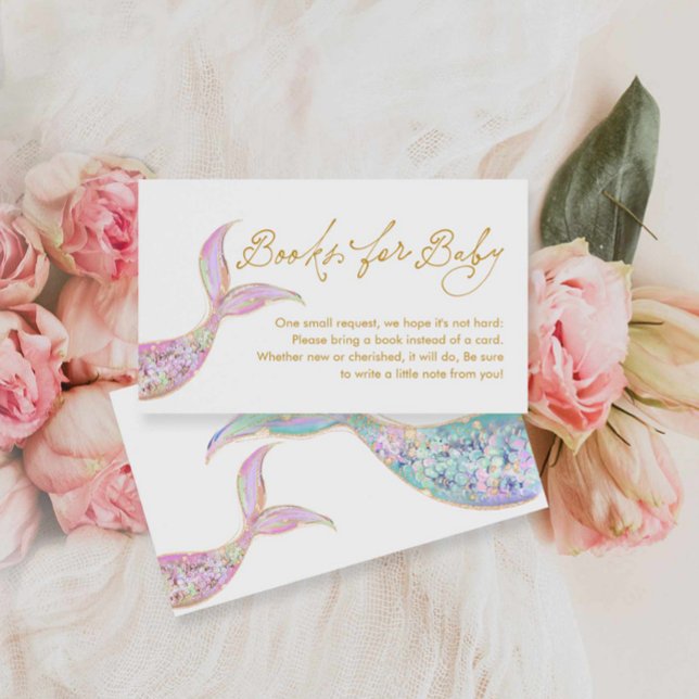 D'accompagnement Carte du boîtier de demande de carnet de sirmaid (Mermaid Beach Baby shower Books for Baby Card)