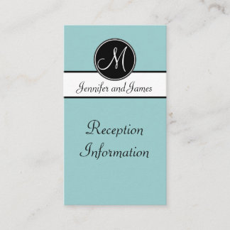D'accompagnement Carte du boîtier de réception Monogramme noir bleu