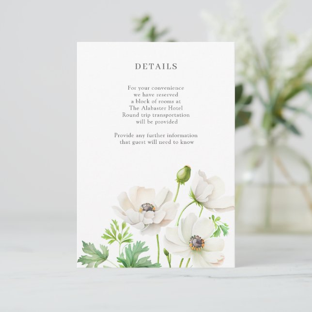 D'accompagnement Carte du boîtier des détails de la fleur d'anémone (Debout devant)
