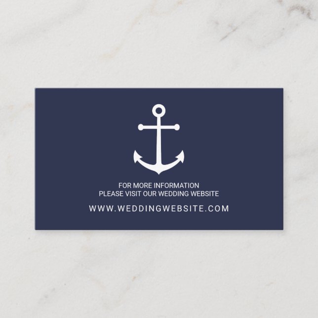 D'accompagnement Carte du site Web du Mariage d'Ancres bleu marine (Devant)