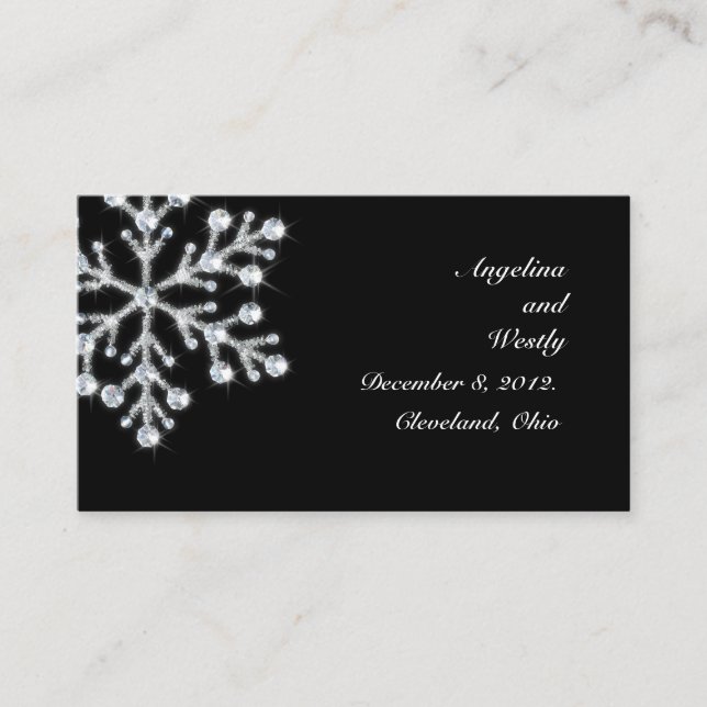 D'accompagnement Carte du site Web du Mariage de snowflake d'hiver (Devant)