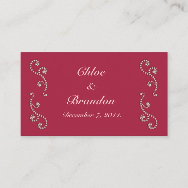 D'accompagnement Carte du site Web Mariage Ruby Red, Pink and Pearl (Devant)