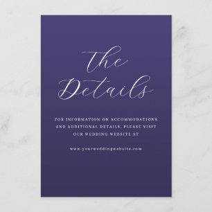 D'accompagnement Carte élégante de détails de mariage en cursive vi