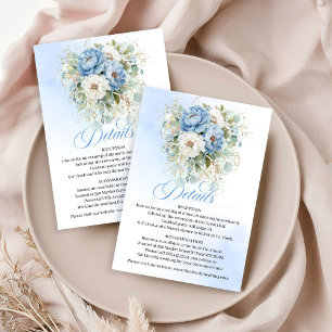 D'accompagnement Carte Élégante Pivoines Bleu Poussiéreux Détails D
