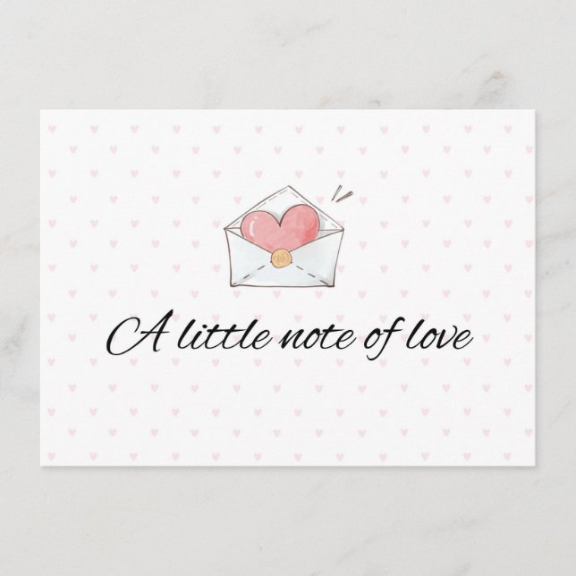 D'accompagnement Carte enveloppe avec une petite note d'amour (Devant)