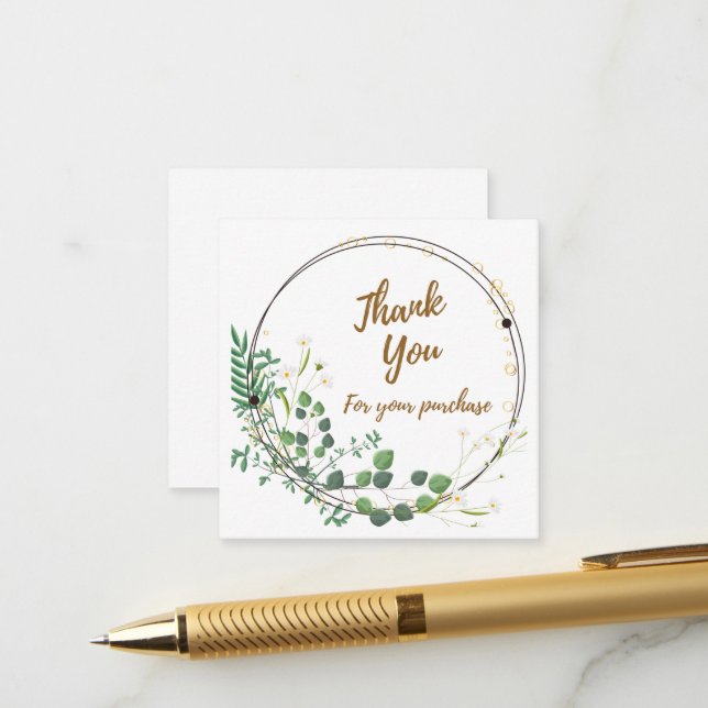 D'accompagnement Carte fermée "Merci" Daisy Green (Devant/Arrière en situation)