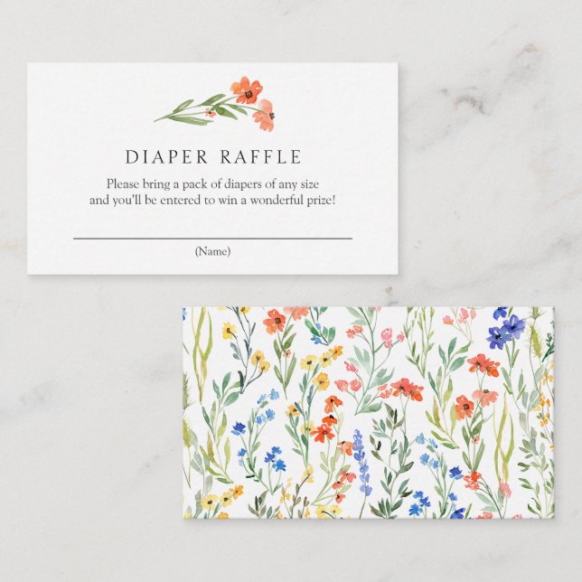 D'accompagnement Carte Fleur sauvage colorée Refroidissement  (Devant / Derrière)