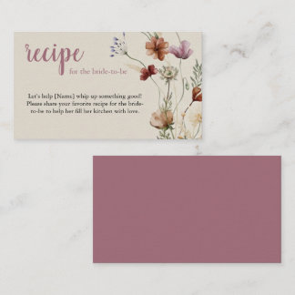 D'accompagnement Carte incluse avec la demande de recette Boho Wild