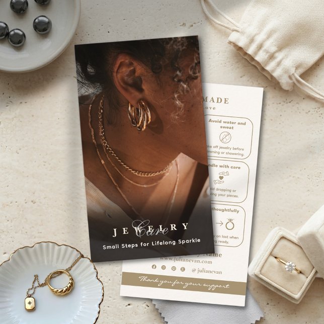 D'accompagnement Carte insert pour bijoux en or neutre moderne (Modern Neutral Gold Jewelry Card Insert Card)