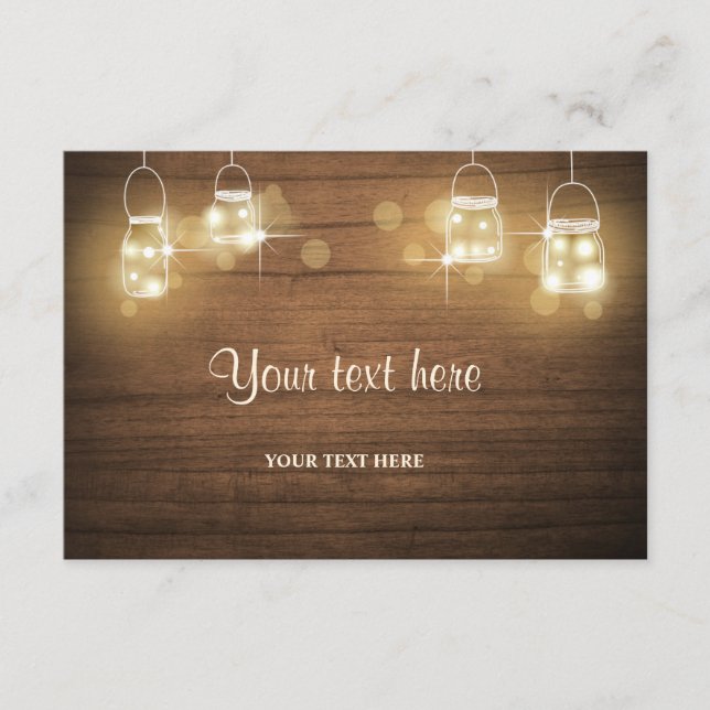 D'accompagnement Carte insertive Bocaux en bois rustique Lumières D (Devant)