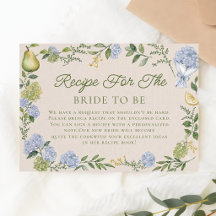Carte intérieure pour Baby Shower de mariage Fraîc