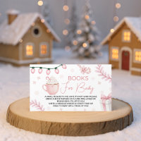 Carte Livres d'Hiver Rose pour Bébé