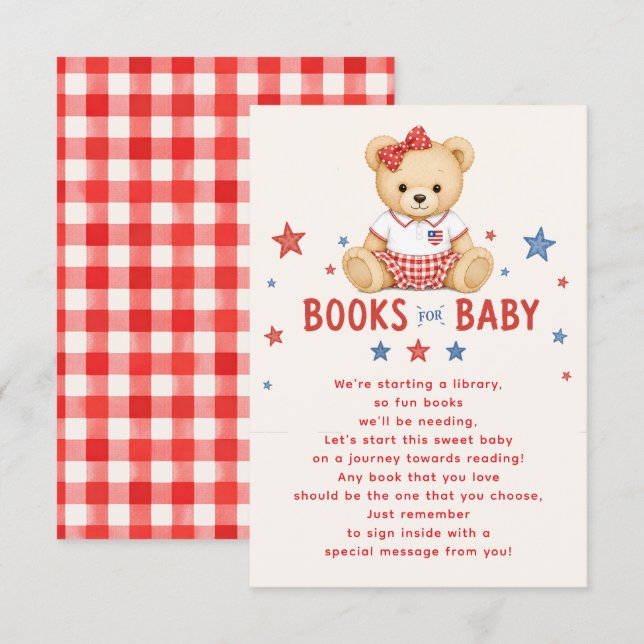 D'accompagnement Carte Livres pour Bébé Fille (Devant / Derrière)