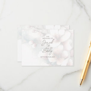 D'accompagnement Carte Mariage cerise en fleurs avec code QR