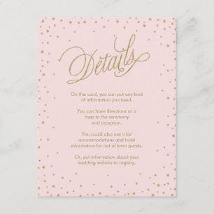D'accompagnement Carte Mariage de boîtier rose et or Fancy Stars