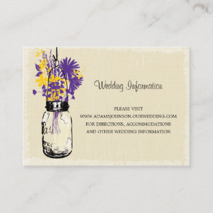 D'accompagnement Carte mariage de site Web Mason Jar Fleur sauvage