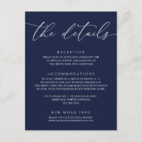 Carte Mariage minimaliste moderne bleu marine