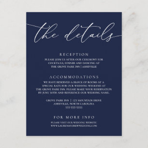 D'accompagnement Carte Mariage minimaliste moderne bleu marine