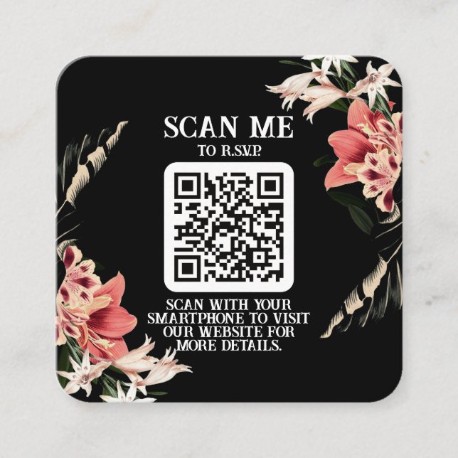 D'accompagnement Carte Mariage QR Code foncé et Moody (Devant)