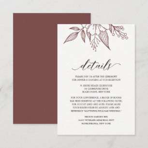 D'accompagnement Carte Mariage rouge simple et élégante