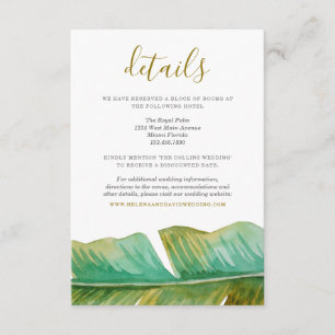 D'accompagnement Carte Mariage Tropical Banana Leaf Détails