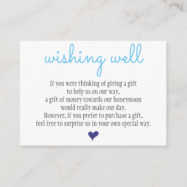 D'accompagnement Carte mariage Wishing Well (Devant)