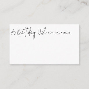 D'accompagnement Carte minimaliste Noir et Blanc Souhaite Anniversa