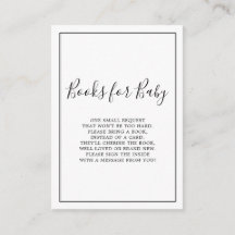 Carte Minimaliste pour Baby Shower : Livres