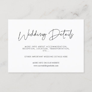 D'accompagnement Carte moderne minimaliste de détails mariage
