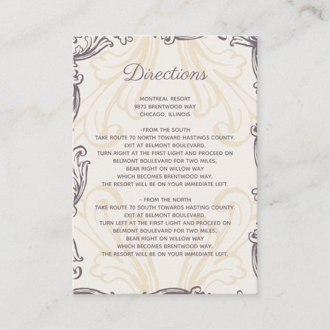 D'accompagnement Carte Monogram Gold Purple Vintage (Devant)