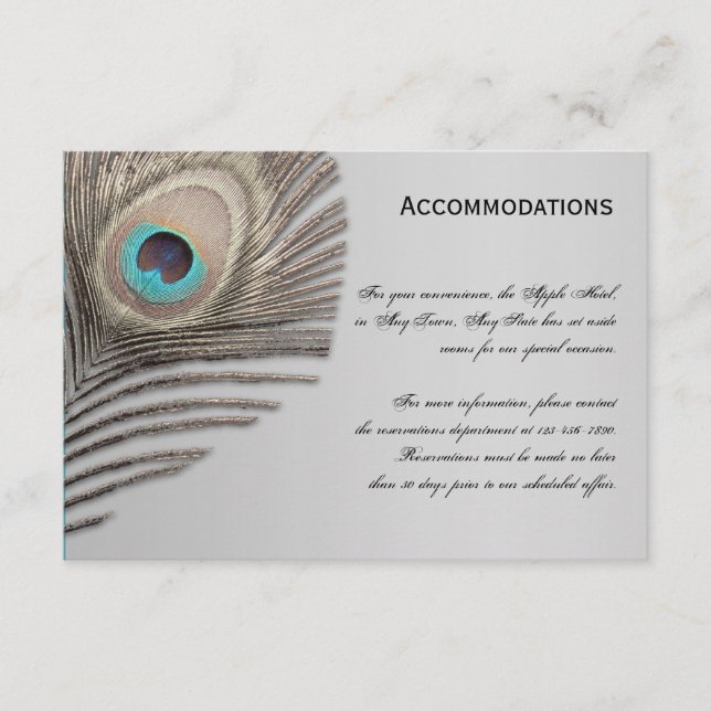 D'accompagnement Carte Peacock Silver Elegance (Devant)