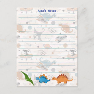 D'accompagnement Carte pour notes d'apprentissage Dinosaur personna