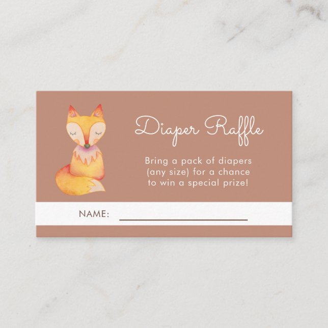 D'accompagnement Carte Raffin Baby shower Mete Woodland Fox (Devant)