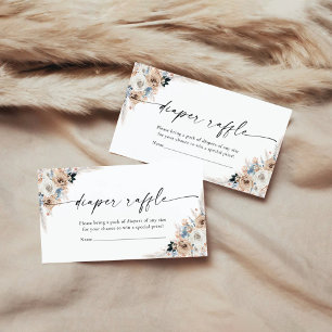 D'accompagnement Carte Raffin Liquide Floral Ivory Et Boho Bleu