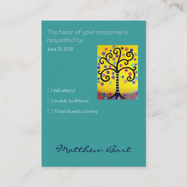 D'accompagnement Carte RSVP (Devant)