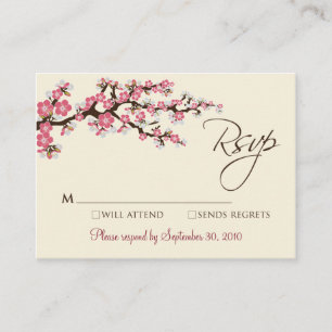 D'accompagnement Carte RSVP 3,5 x 2,5 pouces en fleurs de cerisier