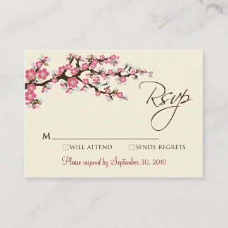 D'accompagnement Carte RSVP 3,5 x 2,5 pouces en fleurs de cerisier